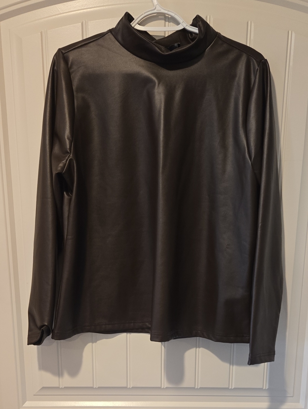 Eloquii Brown Faux Leather Top
